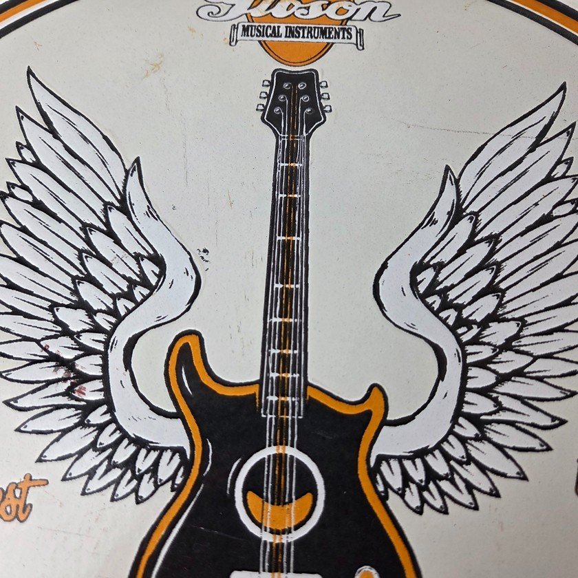 Vintage Gibson Guitars - Acoustic Electric Bass Store Porcelain Gas Station Sign - Image 3