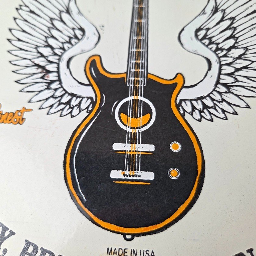 Vintage Gibson Guitars - Acoustic Electric Bass Store Porcelain Gas Station Sign - Image 4