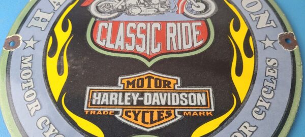 Vintage Harley Davidson Motorcycles Sign Classic Ride Porcelain Gas Pump Sign 305732608515 3