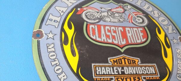 Vintage Harley Davidson Motorcycles Sign Classic Ride Porcelain Gas Pump Sign 305732608515 5