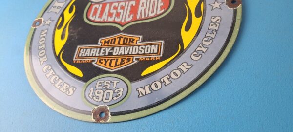 Vintage Harley Davidson Motorcycles Sign Classic Ride Porcelain Gas Pump Sign 305732608515 9