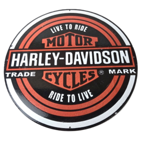 Vintage Harley-Davidson Motorcycles Sign - Porcelain Live to Ride Gas Pump Sign
