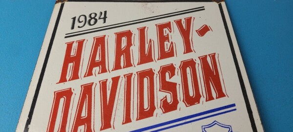 Vintage Harley Davidson Motorcycles Sign - Ride Free 84 Porcelain Gas Pump Sign - Image 13