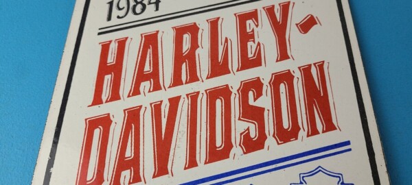 Vintage Harley Davidson Motorcycles Sign - Ride Free 84 Porcelain Gas Pump Sign - Image 3