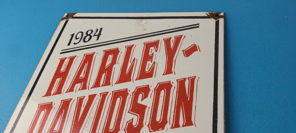 Vintage Harley Davidson Motorcycles Sign - Ride Free 84 Porcelain Gas Pump Sign - Image 8