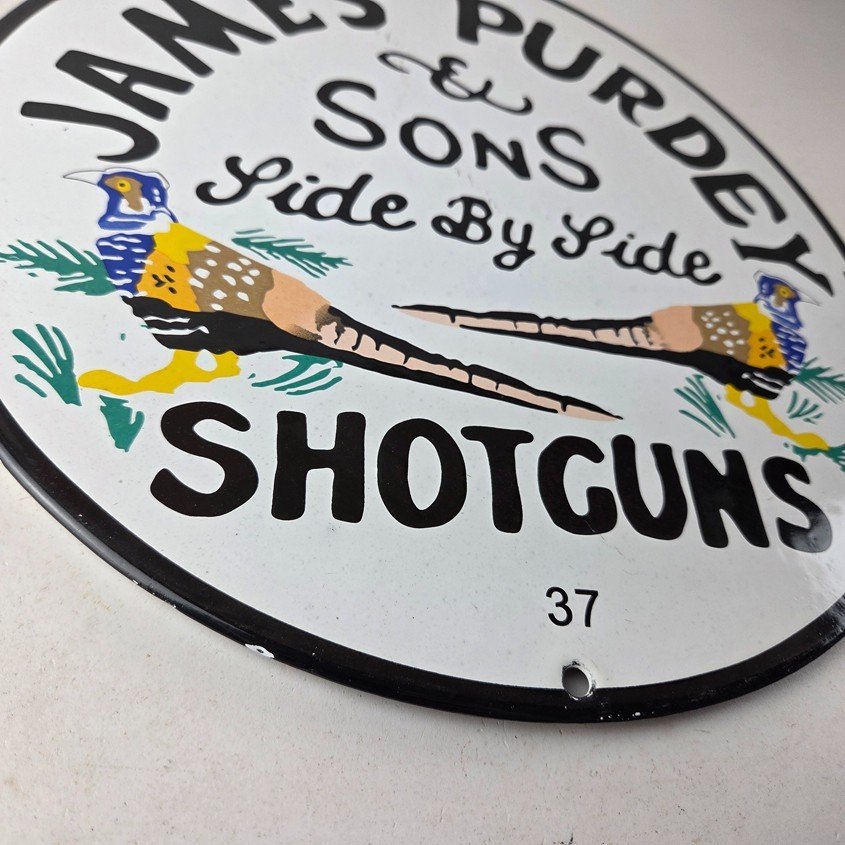 Vintage James Purdey Sign - Hunting Firearm Makers Shot Gun Ad Porcelain Sign - Image 11