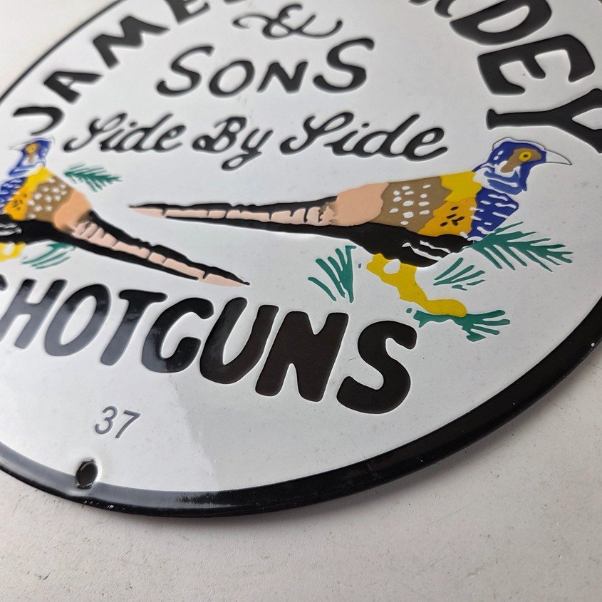 Vintage James Purdey Sign - Hunting Firearm Makers Shot Gun Ad Porcelain Sign - Image 14