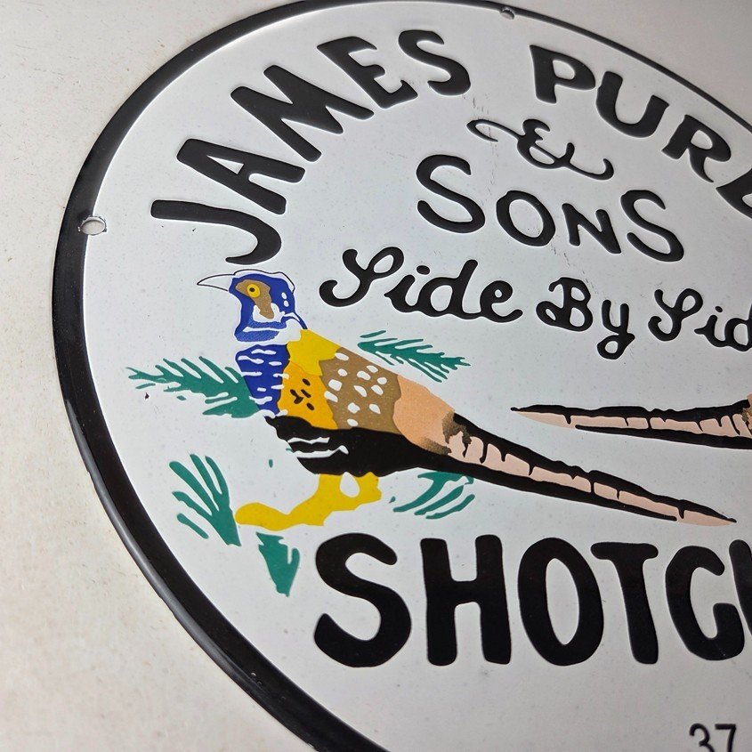 Vintage James Purdey Sign - Hunting Firearm Makers Shot Gun Ad Porcelain Sign - Image 6