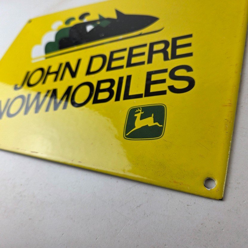 Vintage John Deere Sign - Snowmobiles Can Gas Pump Porcelain Sign - Image 13