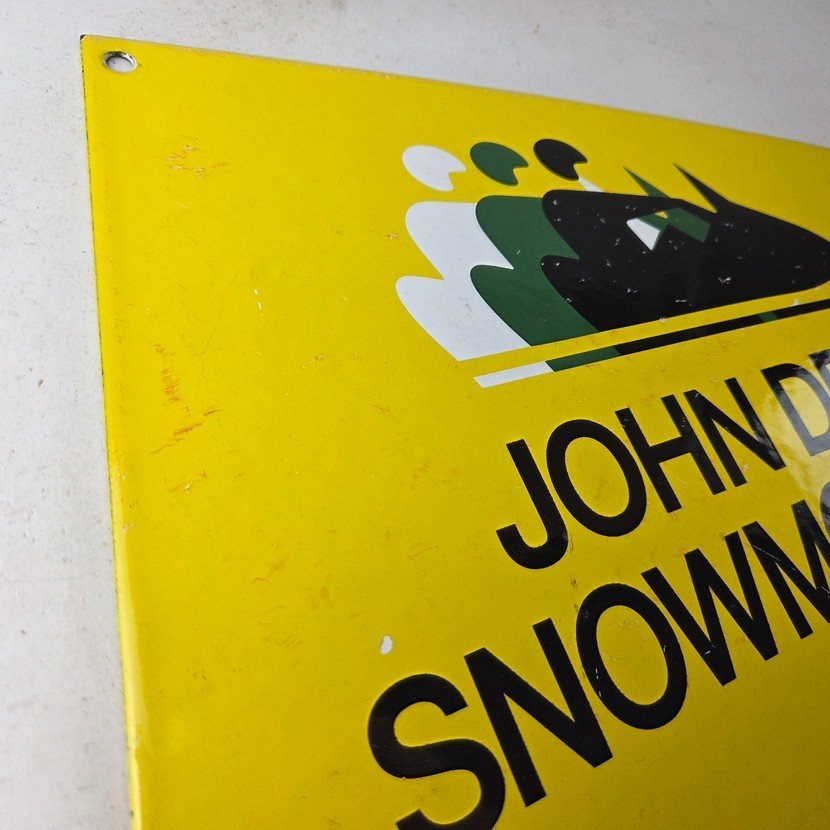 Vintage John Deere Sign - Snowmobiles Can Gas Pump Porcelain Sign - Image 5