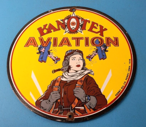 Vintage Kanotex Sign Aviation Gas Pump Service Automobile Motor Sign 305898995125