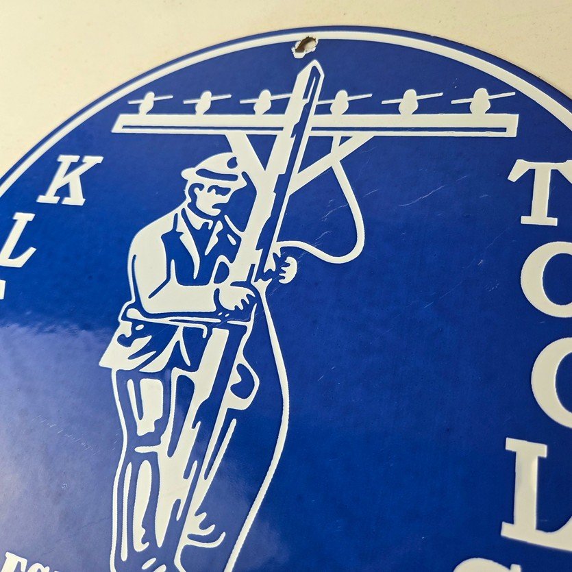 Vintage Klein Tools Porcelain Sign - Auto Mechanic Gas Service Shop Garage Sign - Image 12