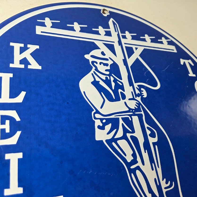 Vintage Klein Tools Porcelain Sign - Auto Mechanic Gas Service Shop Garage Sign - Image 5