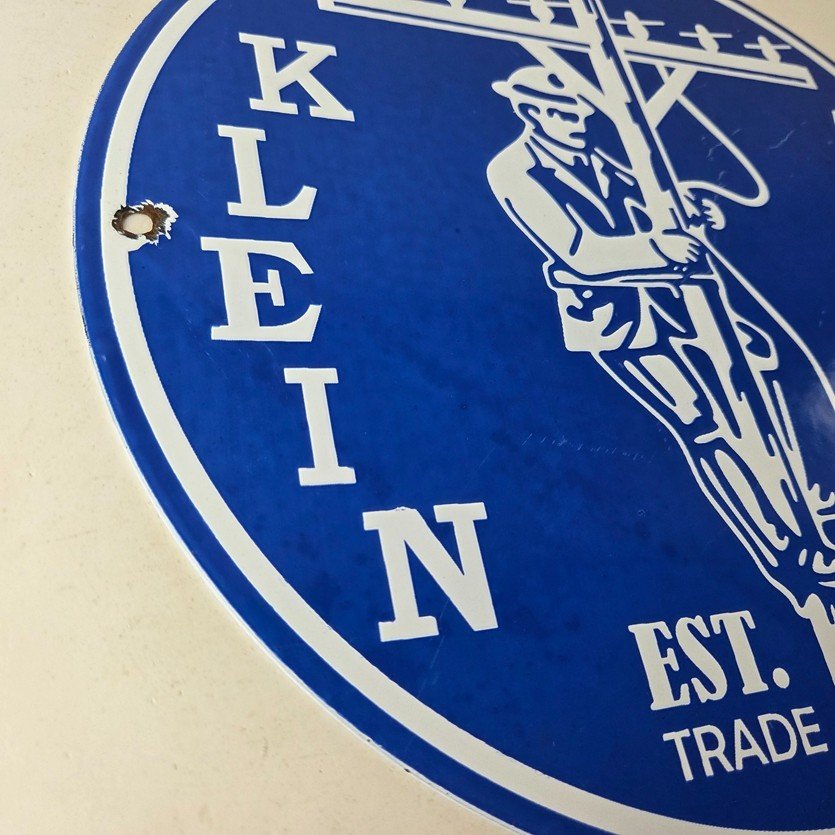 Vintage Klein Tools Porcelain Sign - Auto Mechanic Gas Service Shop Garage Sign - Image 6