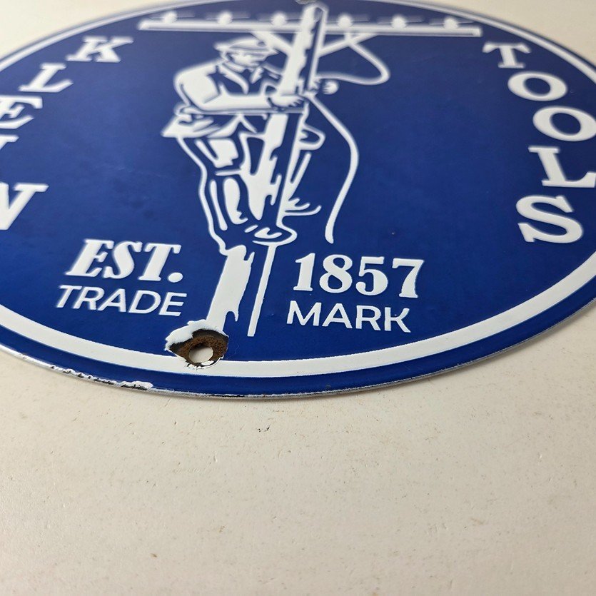 Vintage Klein Tools Porcelain Sign - Auto Mechanic Gas Service Shop Garage Sign - Image 10