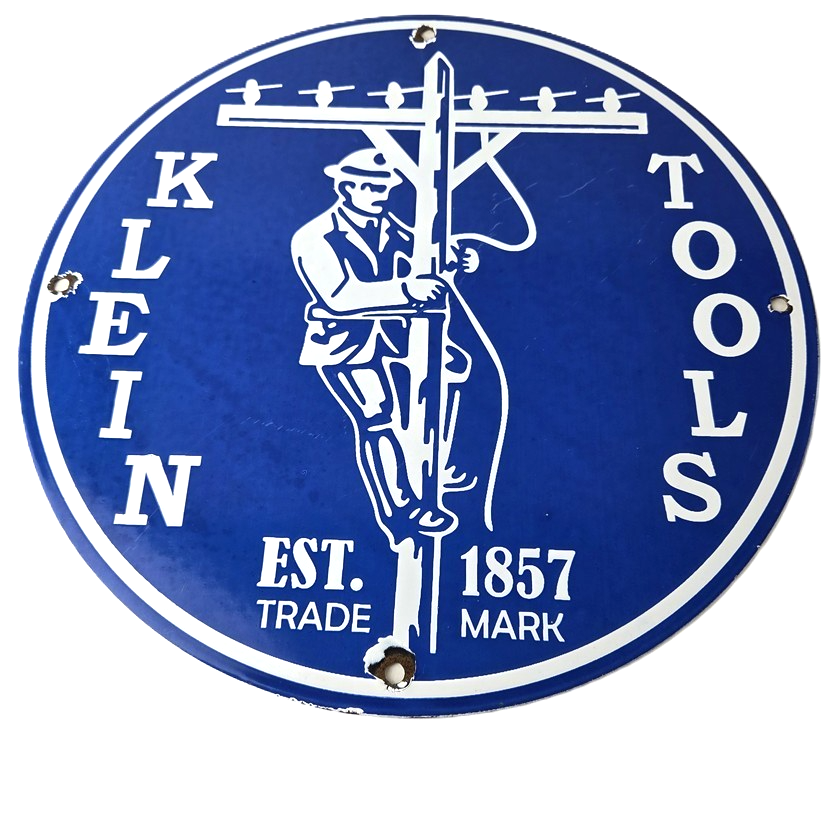 Vintage Klein Tools Porcelain Sign - Auto Mechanic Gas Service Shop Garage Sign