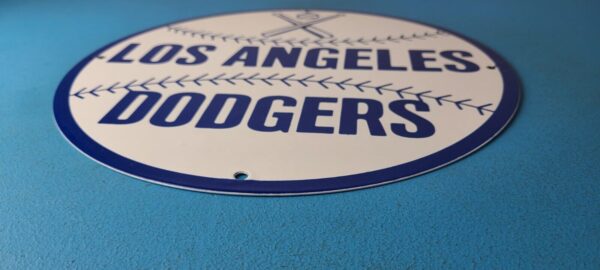 Vintage LA Dodgers Sign MLB Baseball Stadium Porcelain Gas Pump Sign 305745280135 10