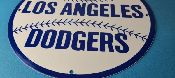 Vintage LA Dodgers Sign MLB Baseball Stadium Porcelain Gas Pump Sign 305745280135 11