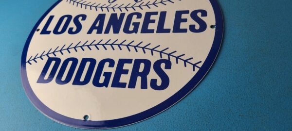 Vintage LA Dodgers Sign MLB Baseball Stadium Porcelain Gas Pump Sign 305745280135 9