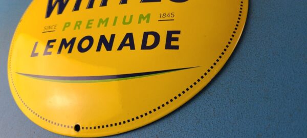 Vintage Lemonade Sign Whites Button Porcelain Convex Gas Service Pump Sign 305889889305 9