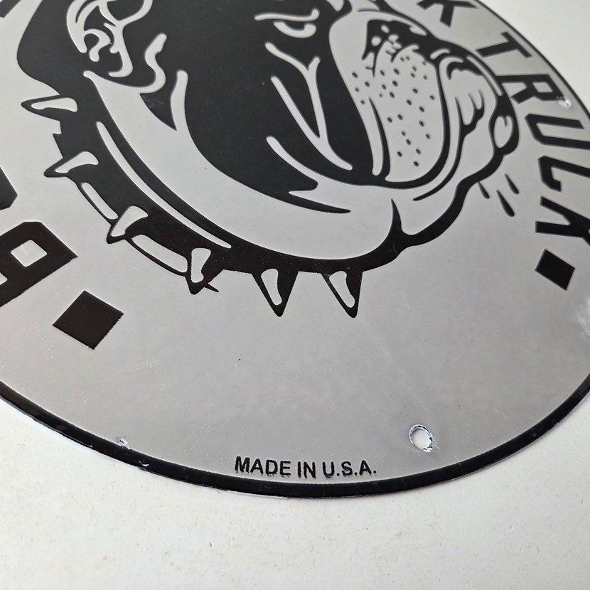 Vintage Mack Trucks Sign - Diesel Bulldog Auto Gas Pump Porcelain Sign - Image 11