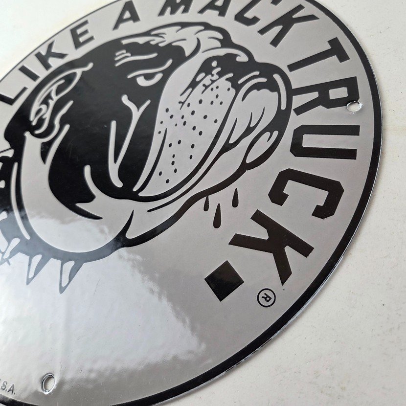 Vintage Mack Trucks Sign - Diesel Bulldog Auto Gas Pump Porcelain Sign - Image 13