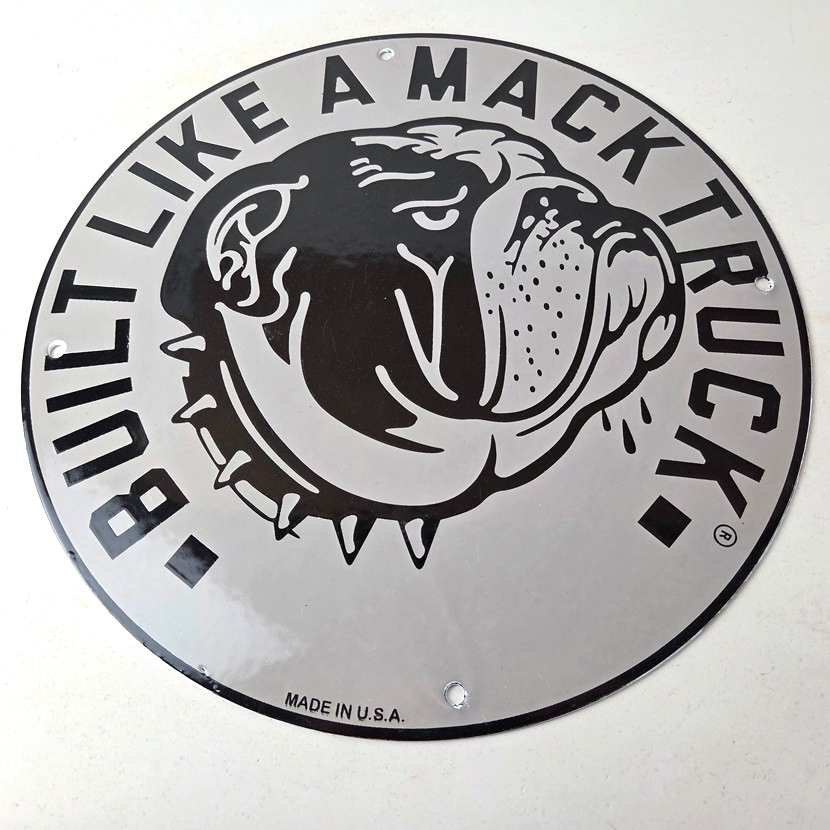 Vintage Mack Trucks Sign - Diesel Bulldog Auto Gas Pump Porcelain Sign - Image 15