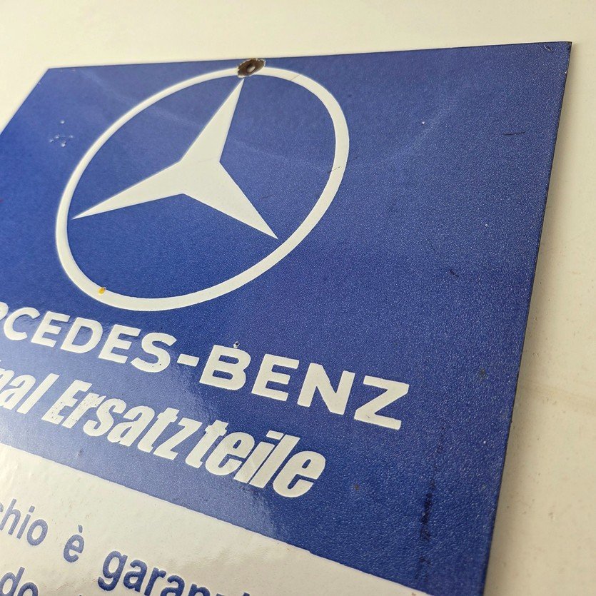 Vintage Mercedes Benz Sign - Porcelain Auto Shop Garage Gas Pump Plate Sign - Image 12
