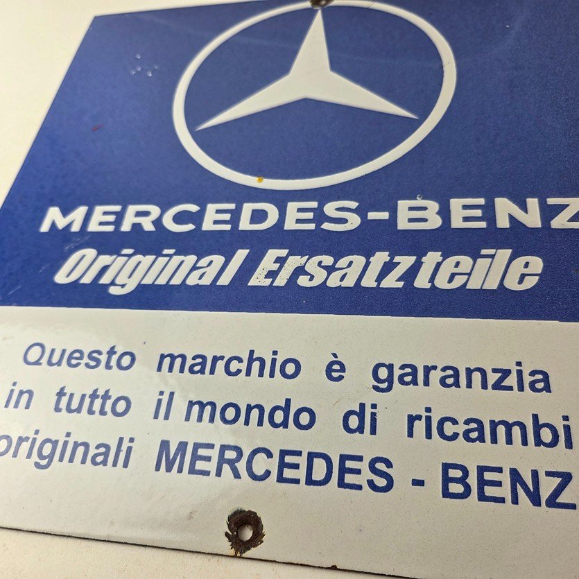 Vintage Mercedes Benz Sign - Porcelain Auto Shop Garage Gas Pump Plate Sign - Image 4