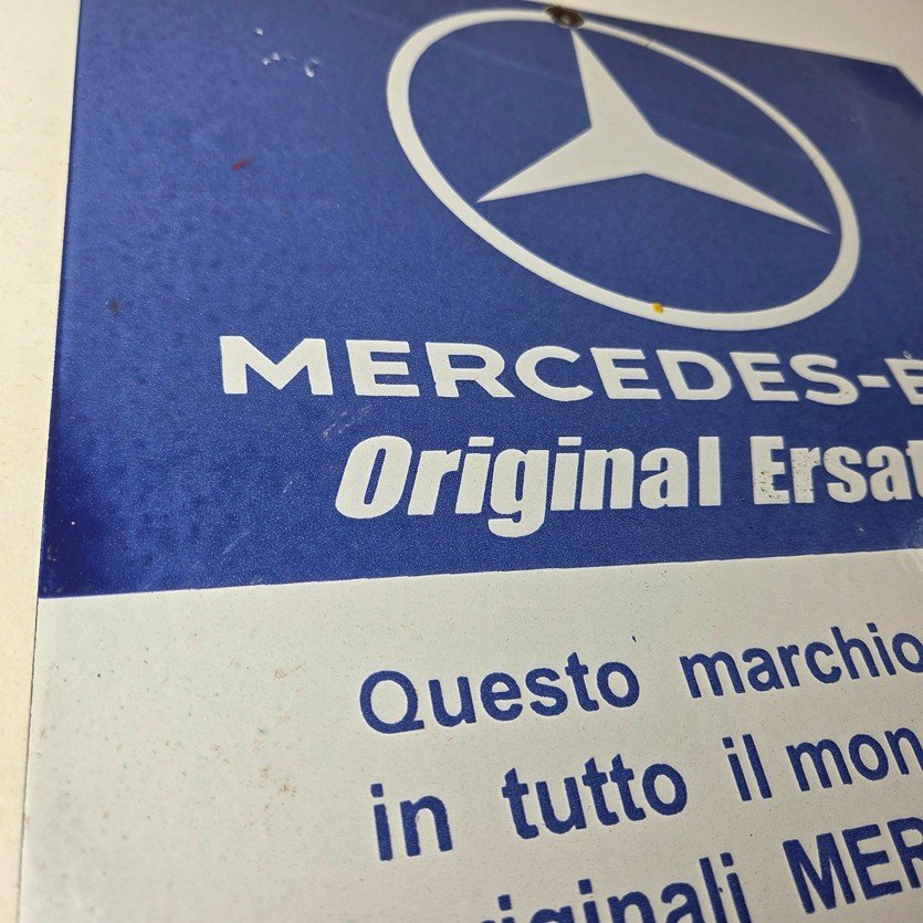 Vintage Mercedes Benz Sign - Porcelain Auto Shop Garage Gas Pump Plate Sign - Image 6