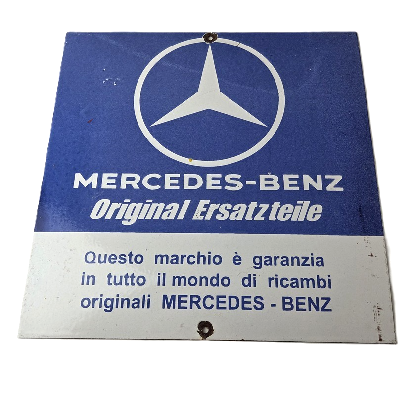 Vintage Mercedes Benz Sign - Porcelain Auto Shop Garage Gas Pump Plate Sign