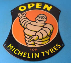 Vintage Michelin Tires Sign Gas Auto Motorcycle Service Sign 305870469415