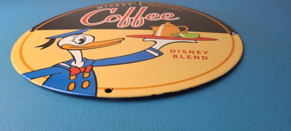 Vintage Mickeys Coffee Sign Disney Blend Donald Advertising Gas Oil Pump Sign 305792922125 10