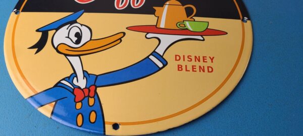 Vintage Mickeys Coffee Sign Disney Blend Donald Advertising Gas Oil Pump Sign 305792922125 11