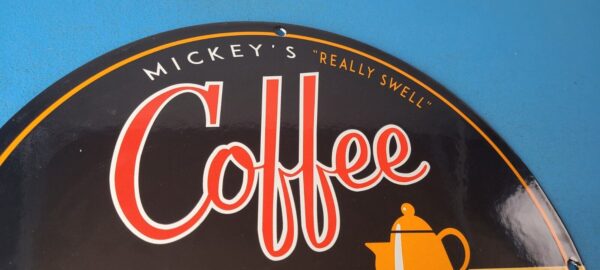 Vintage Mickeys Coffee Sign Disney Blend Donald Advertising Gas Oil Pump Sign 305792922125 4