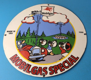 Vintage Mobil Gasoline Sign Mobilgas Special Gas Pump Plate Porcelain Sign 305867591255