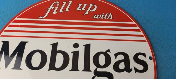 Vintage Mobilgas Porcelain Sign Mobil Fill Up Porcelain Gas Pump Plate Sign 305562367735 2