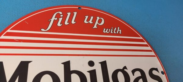 Vintage Mobilgas Porcelain Sign Mobil Fill Up Porcelain Gas Pump Plate Sign 305562367735 4