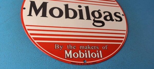 Vintage Mobilgas Porcelain Sign Mobil Fill Up Porcelain Gas Pump Plate Sign 305562367735 6