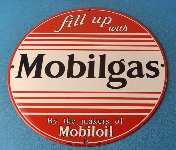 Vintage Mobilgas Porcelain Sign Mobil Fill Up Porcelain Gas Pump Plate Sign 305562367735