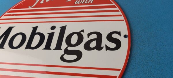 Vintage Mobilgas Porcelain Sign Mobil Fill Up Porcelain Gas Pump Plate Sign 305562367735 8