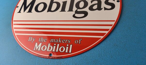 Vintage Mobilgas Porcelain Sign Mobil Fill Up Porcelain Gas Pump Plate Sign 305562367735 9