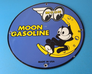 Vintage Moon Eyes Sign Speed Equipment Felix the Cat Porcelain Gas Pump Sign 305870597485