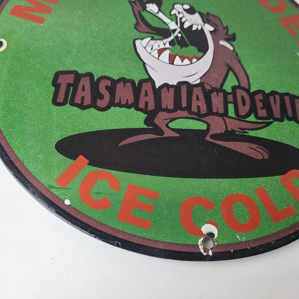 Vintage Mountain Dew Sign - Ice Cold Gas Service Pump Soda Bottle Porcelain Sign - Image 7