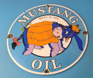 Vintage Mustang Oil Porcelain Sign Gasoline Pump Plate Sign Advertising Sign 305846945395