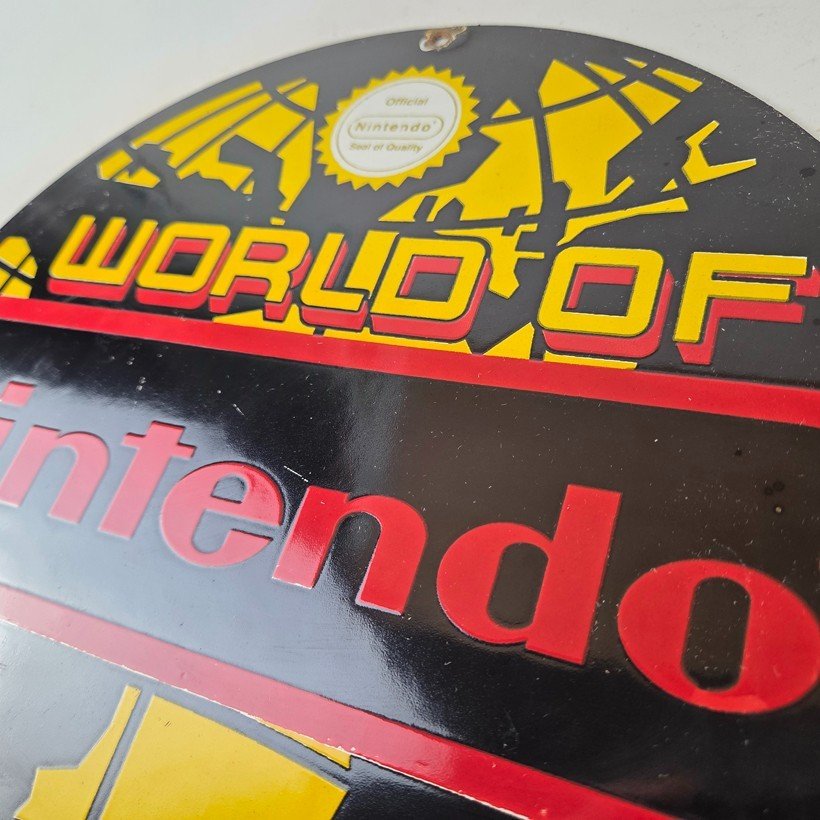 Vintage Nintendo World Seal Quality Porcelain Sign - Official Logo Sign - Image 12