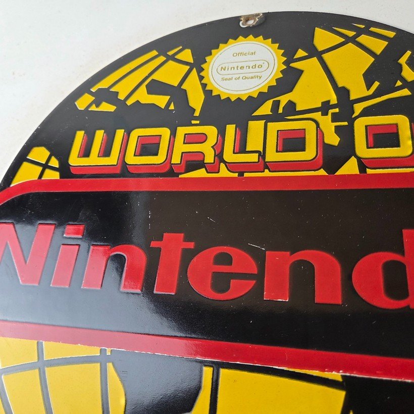 Vintage Nintendo World Seal Quality Porcelain Sign - Official Logo Sign - Image 3