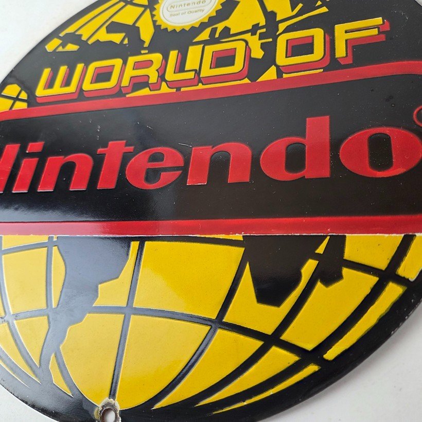 Vintage Nintendo World Seal Quality Porcelain Sign - Official Logo Sign - Image 4