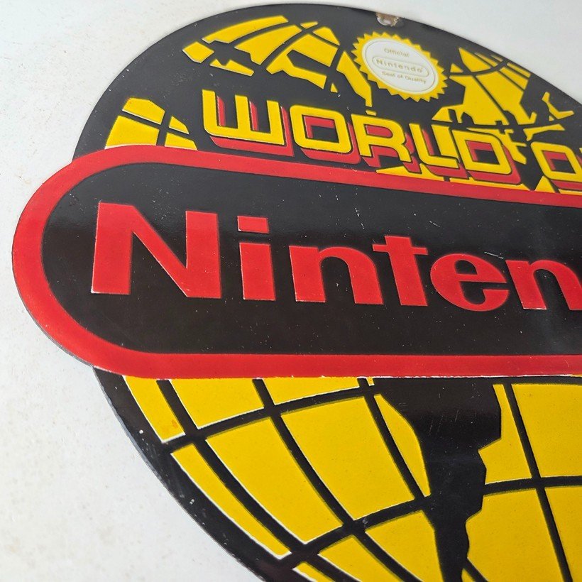 Vintage Nintendo World Seal Quality Porcelain Sign - Official Logo Sign - Image 6