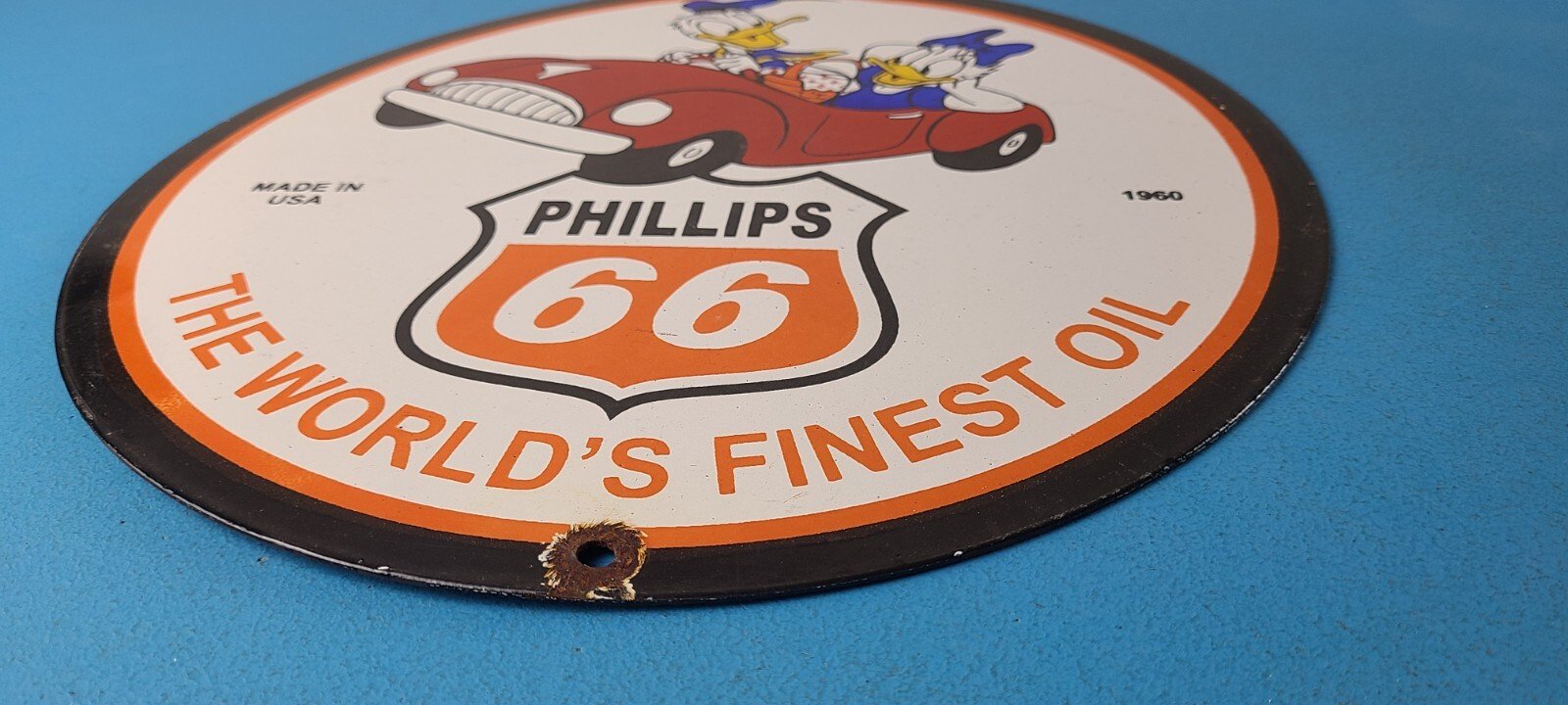 Vintage Phillips 66 Gasoline Sign - Porcelain Gas Pump Service Station Sign - Image 11
